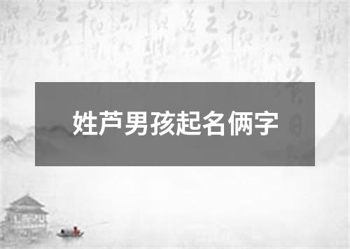 姓芦男孩起名俩字