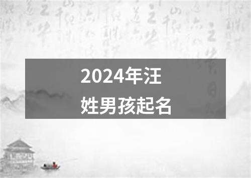 2024年汪姓男孩起名