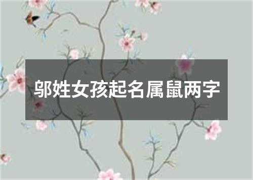 邬姓女孩起名属鼠两字