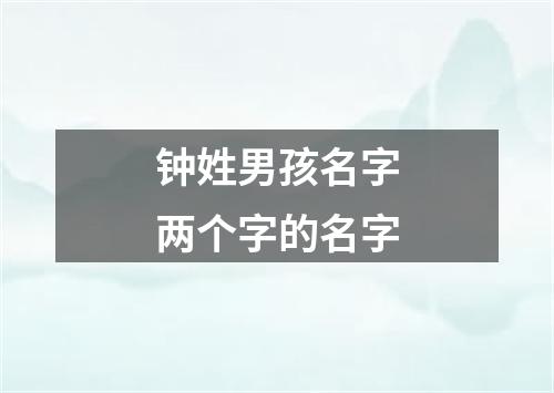 钟姓男孩名字两个字的名字