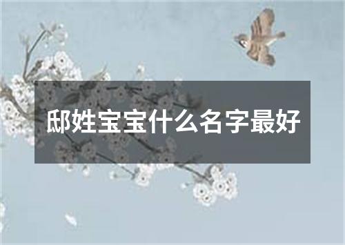 邸姓宝宝什么名字最好