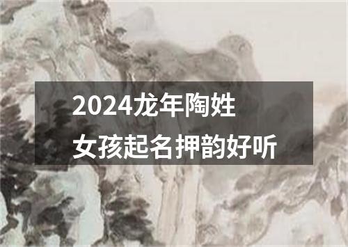 2024龙年陶姓女孩起名押韵好听