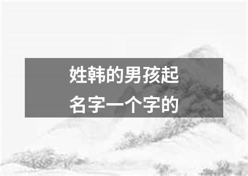 姓韩的男孩起名字一个字的