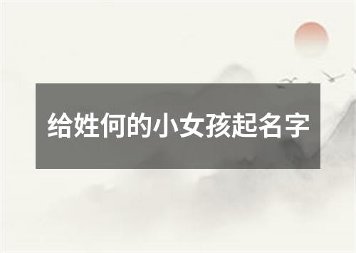 给姓何的小女孩起名字