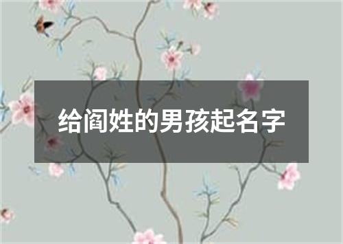 给阎姓的男孩起名字