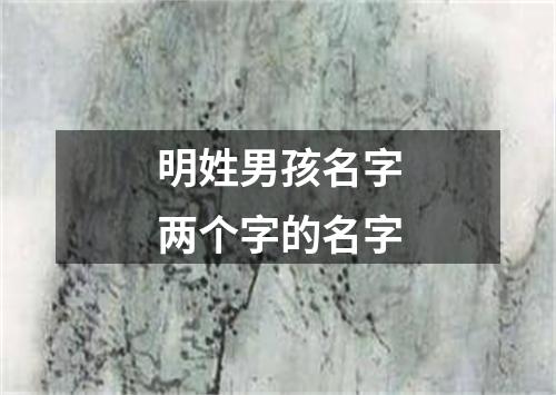 明姓男孩名字两个字的名字