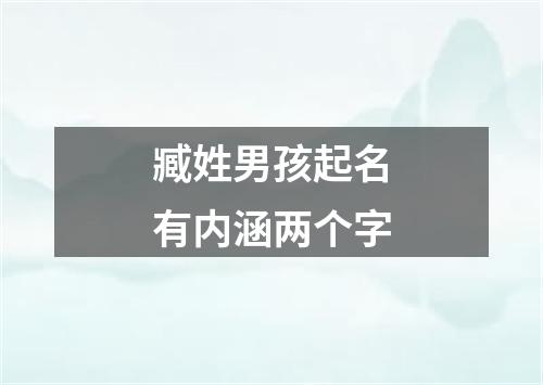 臧姓男孩起名有内涵两个字