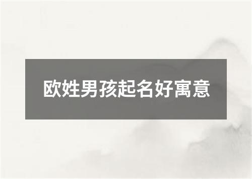 欧姓男孩起名好寓意