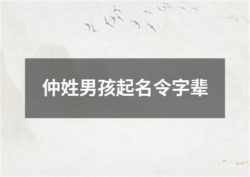 仲姓男孩起名令字辈