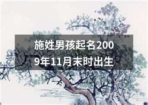 施姓男孩起名2009年11月末时出生