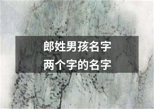 郎姓男孩名字两个字的名字