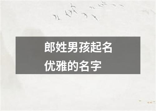 郎姓男孩起名优雅的名字