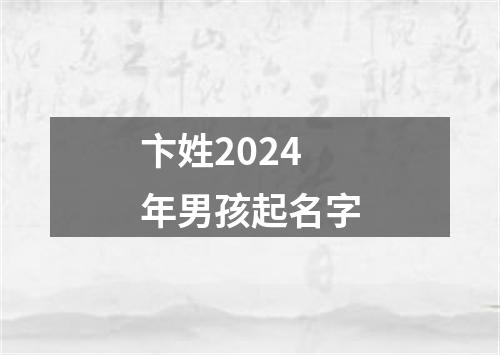 卞姓2024年男孩起名字