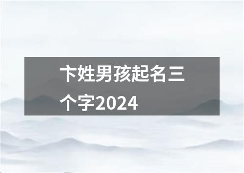 卞姓男孩起名三个字2024