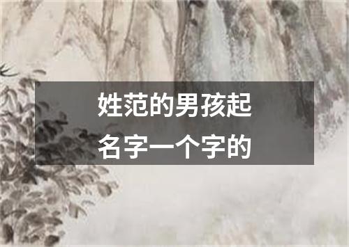 姓范的男孩起名字一个字的