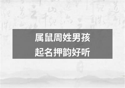 属鼠周姓男孩起名押韵好听