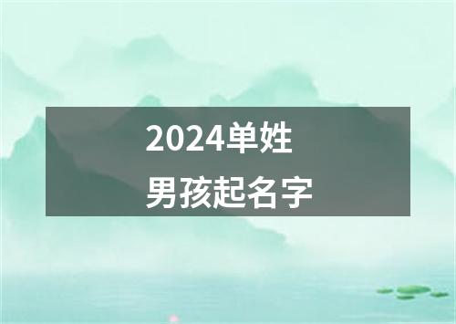 2024单姓男孩起名字