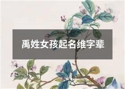 禹姓女孩起名维字辈