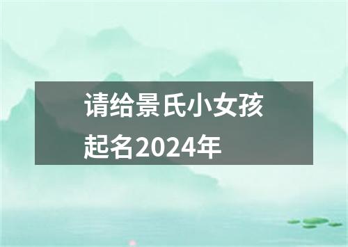 请给景氏小女孩起名2024年