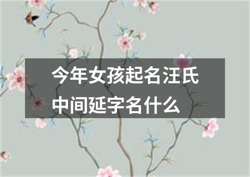 今年女孩起名汪氏中间延字名什么