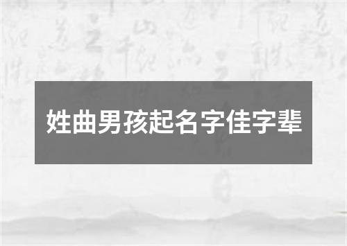 姓曲男孩起名字佳字辈