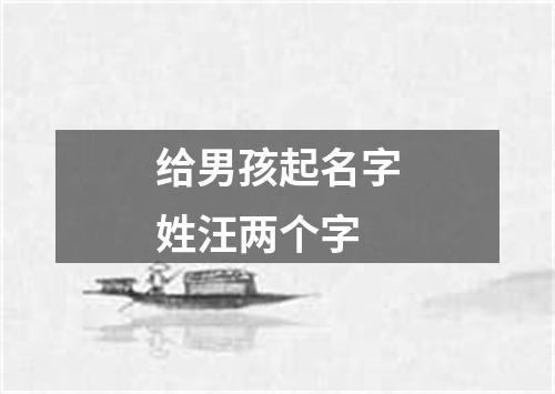 给男孩起名字姓汪两个字