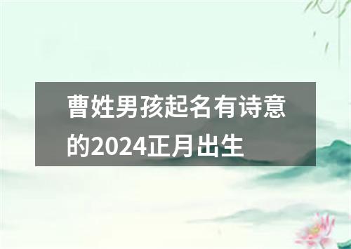 曹姓男孩起名有诗意的2024正月出生