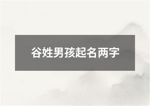 谷姓男孩起名两字