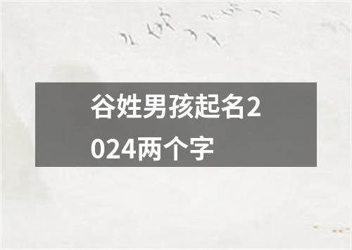 谷姓男孩起名2024两个字