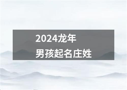 2024龙年男孩起名庄姓