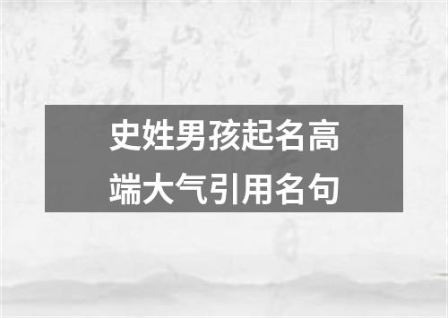 史姓男孩起名高端大气引用名句