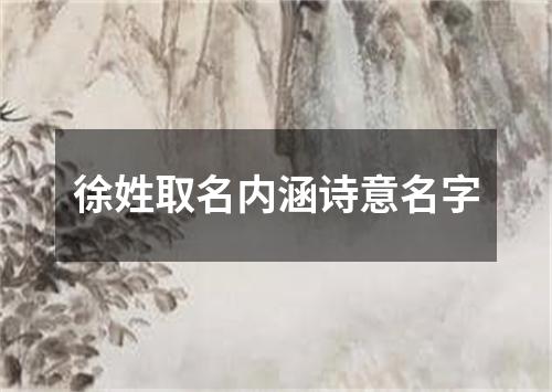 徐姓取名内涵诗意名字