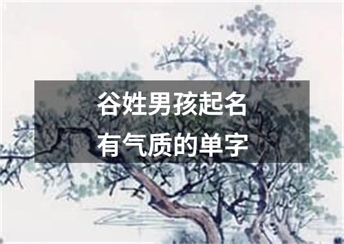 谷姓男孩起名有气质的单字