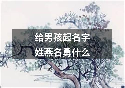 给男孩起名字姓燕名勇什么