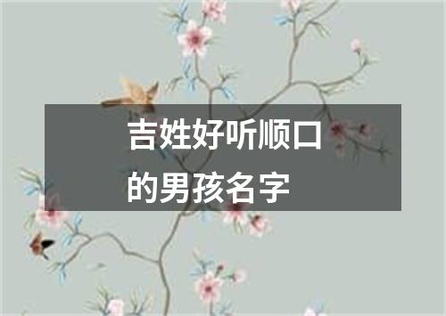 吉姓好听顺口的男孩名字