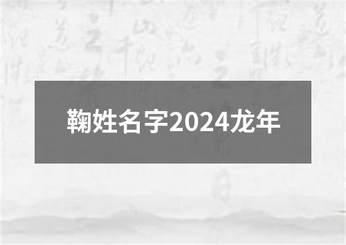 鞠姓名字2024龙年