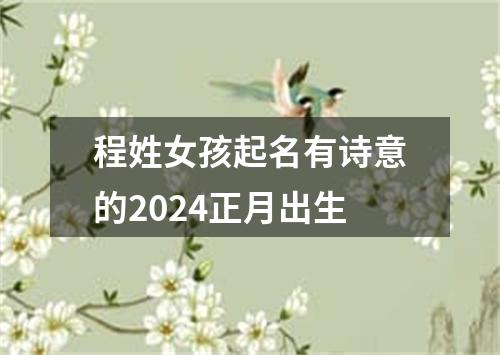 程姓女孩起名有诗意的2024正月出生