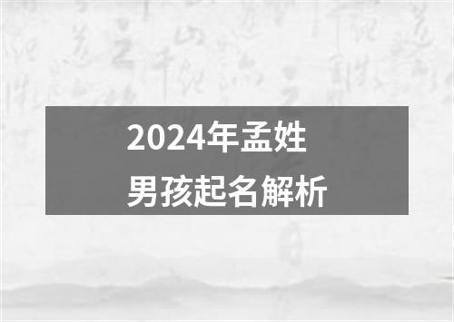 2024年孟姓男孩起名解析