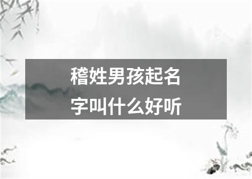 稽姓男孩起名字叫什么好听