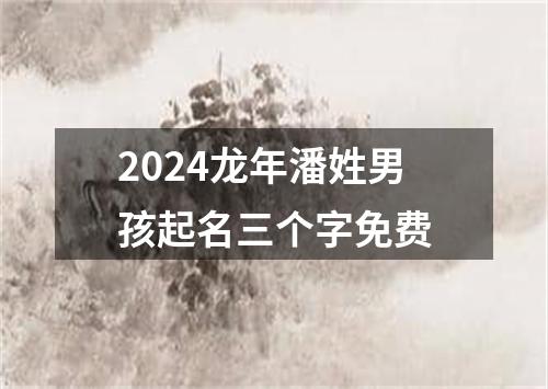 2024龙年潘姓男孩起名三个字免费