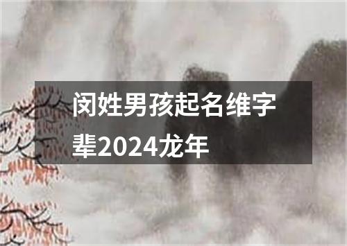 闵姓男孩起名维字辈2024龙年