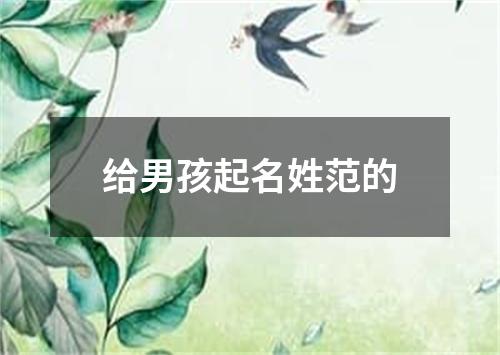 给男孩起名姓范的