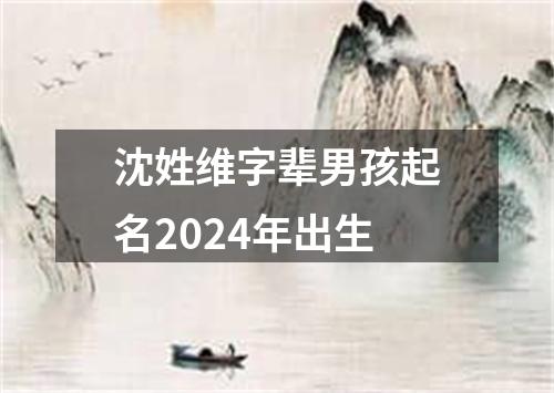 沈姓维字辈男孩起名2024年出生