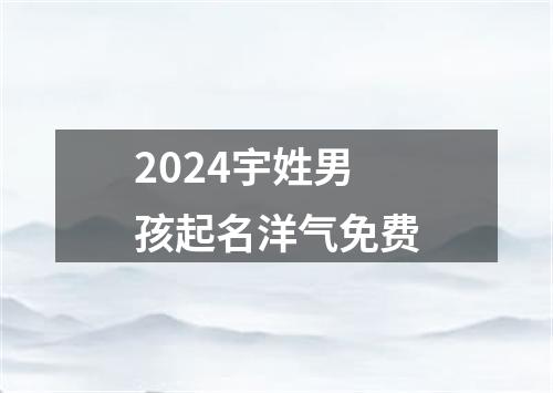 2024宇姓男孩起名洋气免费