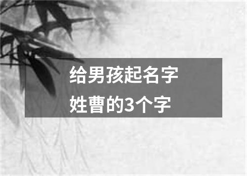 给男孩起名字姓曹的3个字