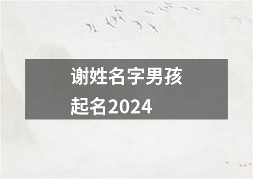 谢姓名字男孩起名2024