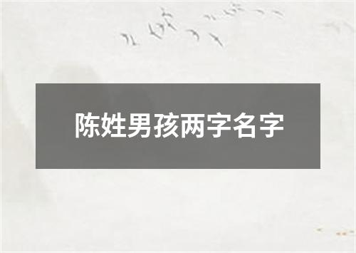 陈姓男孩两字名字