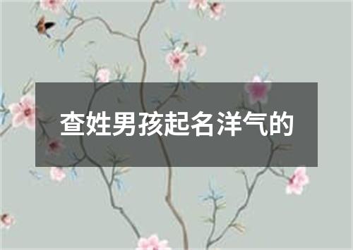 查姓男孩起名洋气的