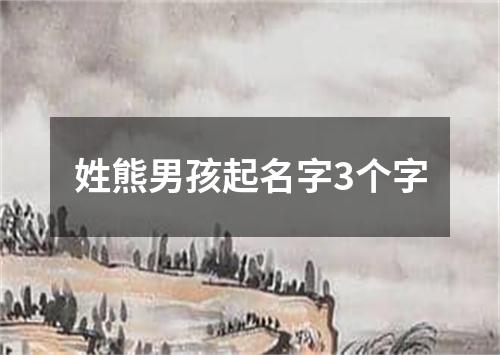 姓熊男孩起名字3个字