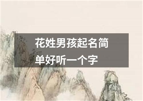 花姓男孩起名简单好听一个字